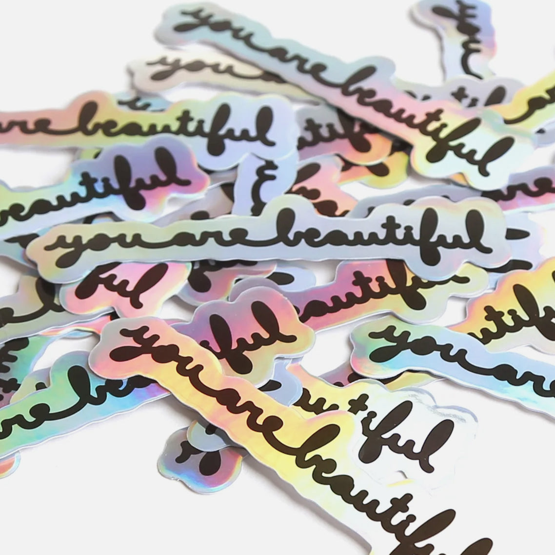 you are beautiful cursive stickers