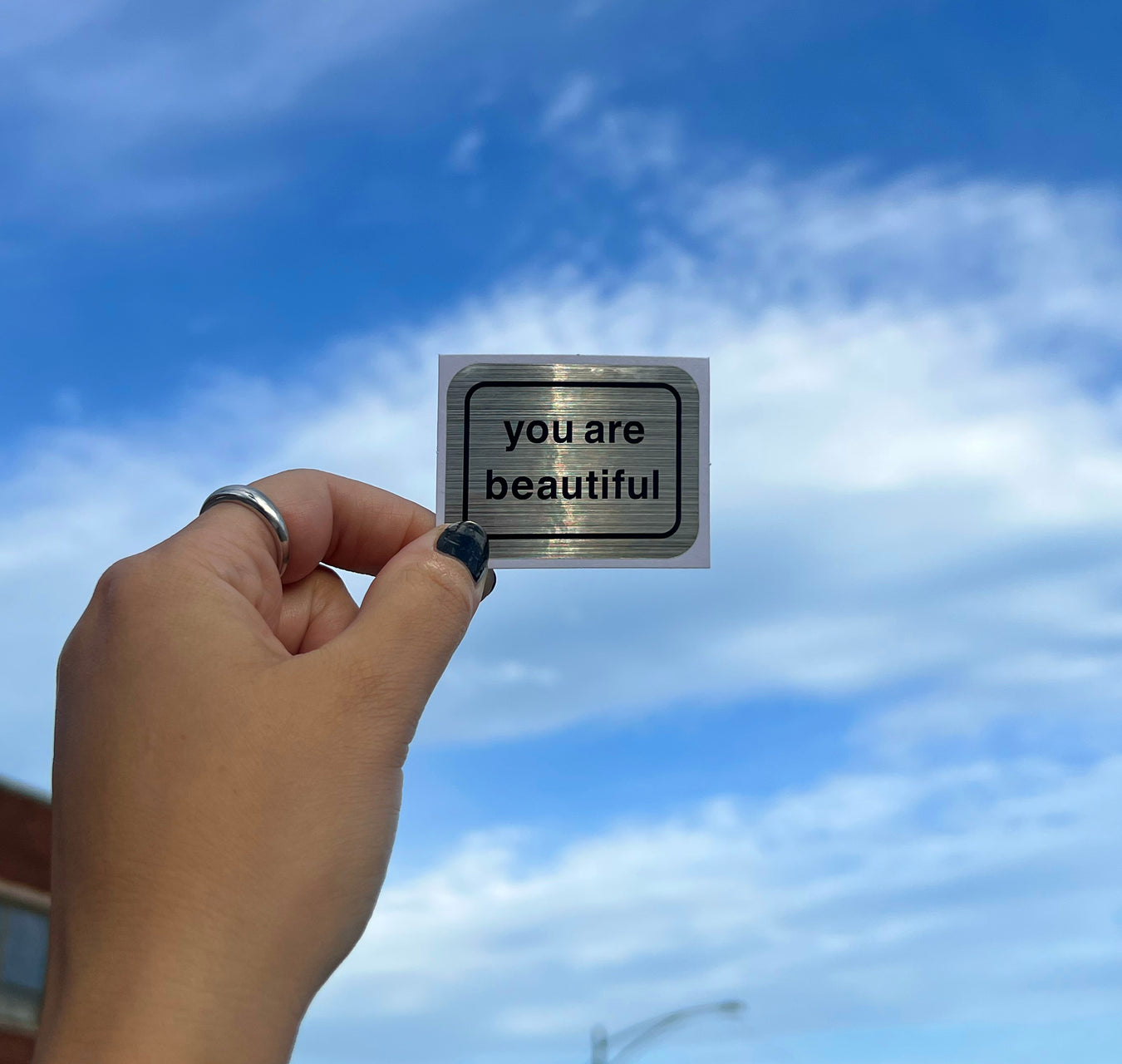 Classic You Are Beautiful silver sticker by Matthew Hoffman