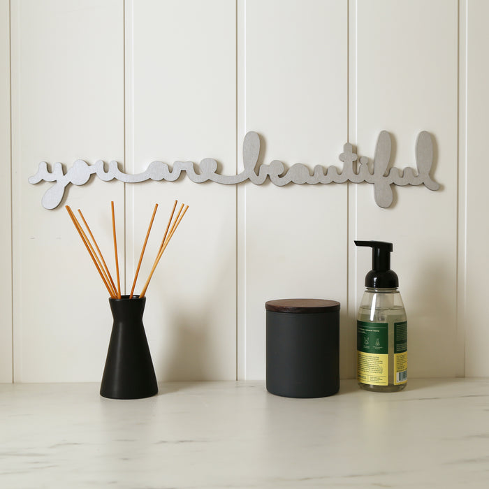 Silver Cursive Piece - Large
