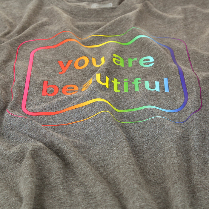 You Are Beautiful Rainbow Shirt (Grey)