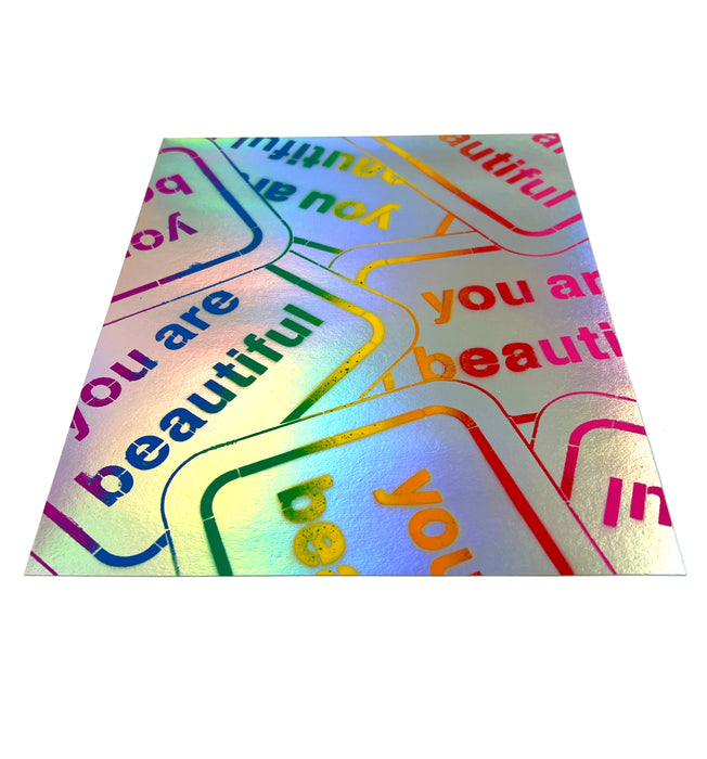 Collage Rainbow Holographic Print