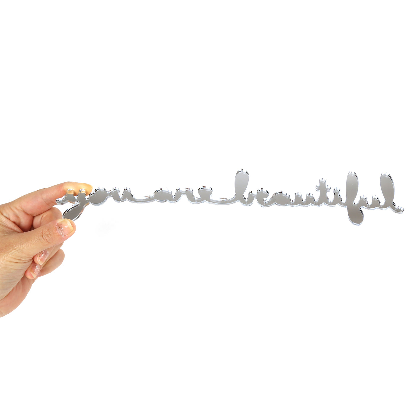 Mirrored Cursive Piece - Small — You Are Beautiful