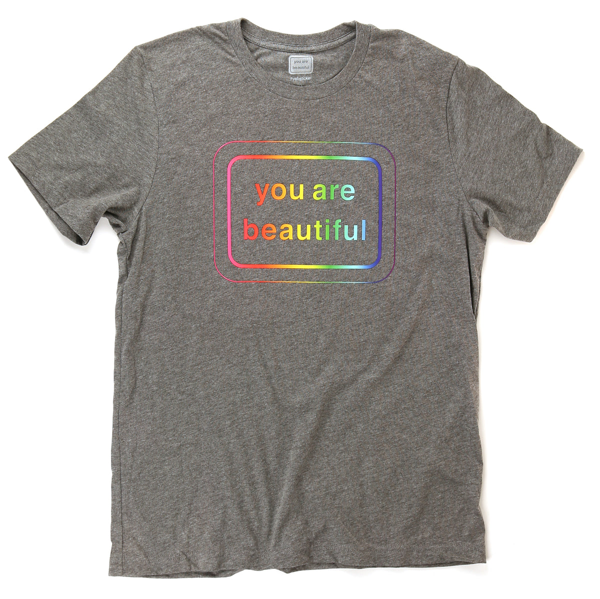 "Be You" Rainbow Graphic T-Shirt For Women - Cotton Blend Casual Tee